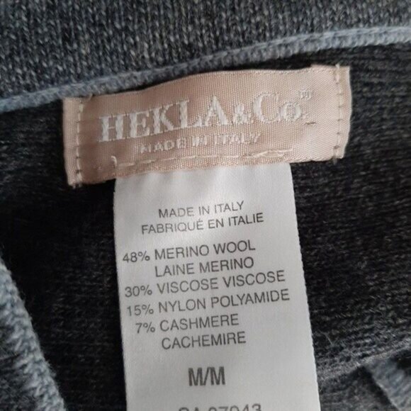 HEKLA & Co Italy Merino Cashmere Blend 3 Button Cardigan Sweater Sz M - Picture 14 of 14